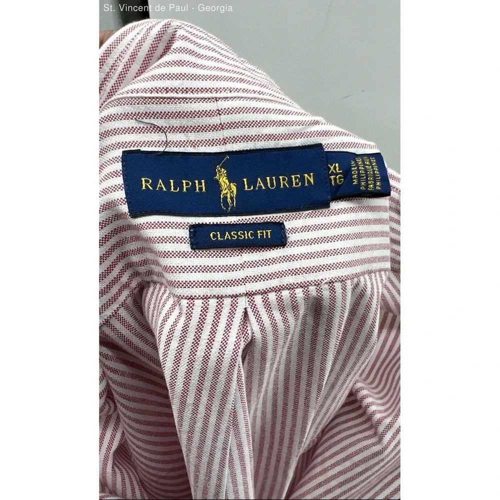 Ralph Lauren Long Sleeve Button Down Shirt Men's XL Pink Logo Preppy - Picture 6 of 8